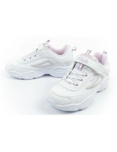 Fila skye v buty sportowe dziecięce dla dziewczynki na rzep białe