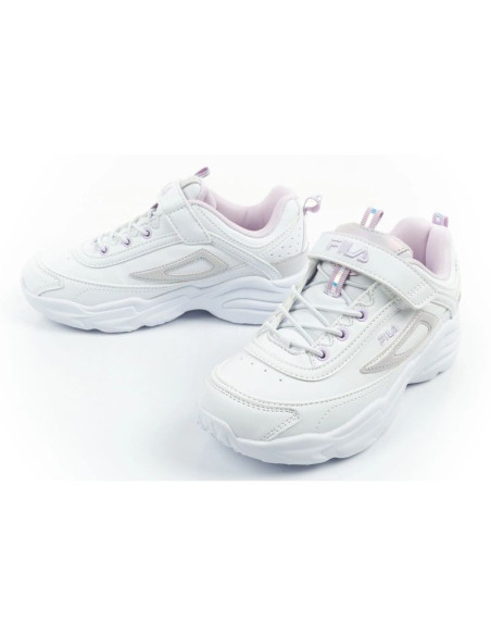 Fila skye v buty sportowe dziecięce dla dziewczynki na rzep białe