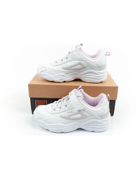 Fila skye v buty sportowe dziecięce dla dziewczynki na rzep białe