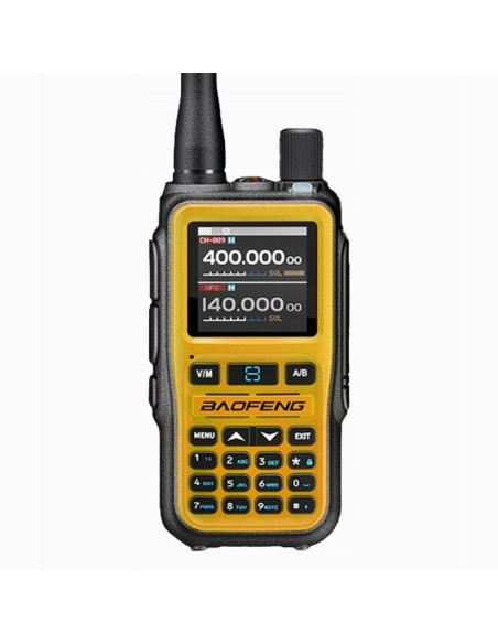 Krótkofalówka baofeng uv-5r eu mini usb-c bluetooth vhf uhf pasmo lotnicze orange (antena 15cm)