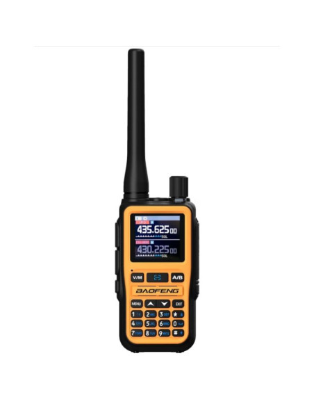 Krótkofalówka baofeng uv-5r eu mini usb-c bluetooth vhf uhf pasmo lotnicze orange (antena 15cm)
