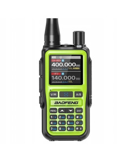 Krótkofalówka baofeng uv-5r eu mini usb-c bluetooth vhf uhf pasmo lotnicze green (antena 15cm)