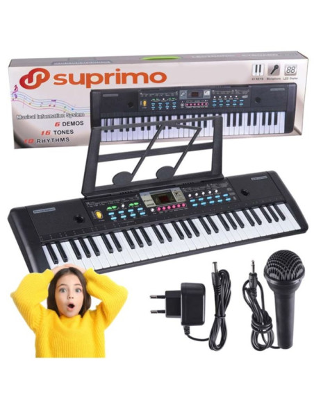 Suprimo 605 ufb - keyboard z mikrofonem do nauki gry, przeznaczony dla dzieci