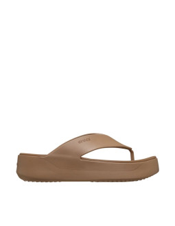 Klapki damskie crocs getaway platform flip brązowe 209410 2jj