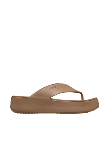 Klapki damskie crocs getaway platform flip brązowe 209410 2jj