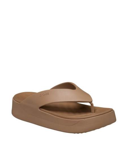Klapki damskie crocs getaway platform flip brązowe 209410 2jj