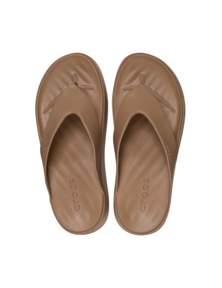 Klapki damskie crocs getaway platform flip brązowe 209410 2jj