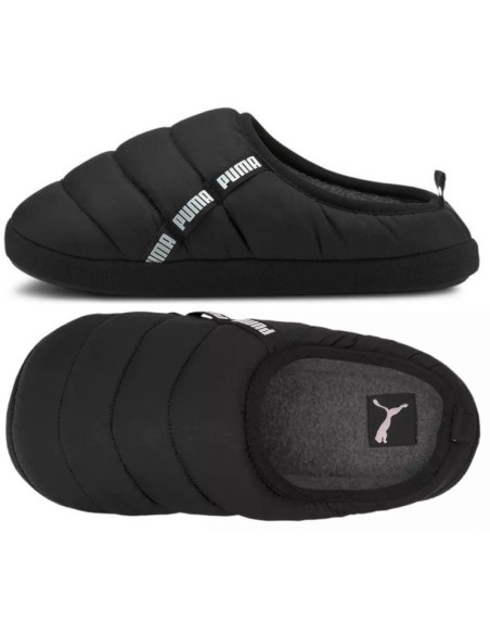 Kapcie klapki męskie/damskie zimowe puma scuff black czarne ocieplane (384945-01)