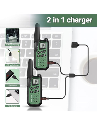 Krótkofalówka baofeng bf-t25e zielona, 2 sztuki