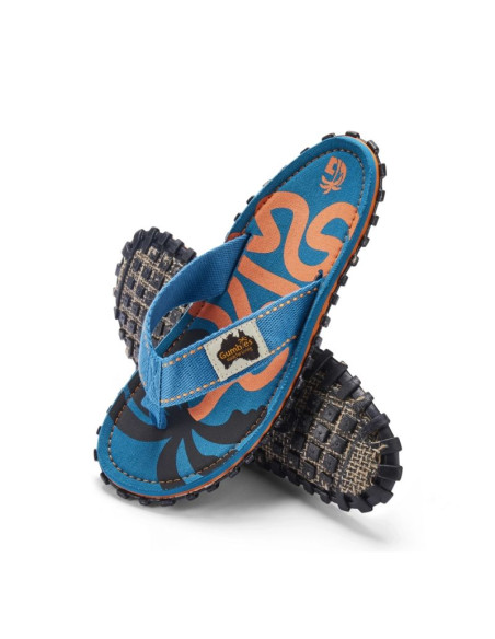 Gumbies japonki unisex islander flip-flop blue palmetto