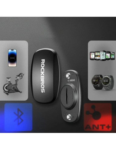 Pas do pomiaru tętna rockbros hrm812 bluetooth ant+ ip67 - czarny
