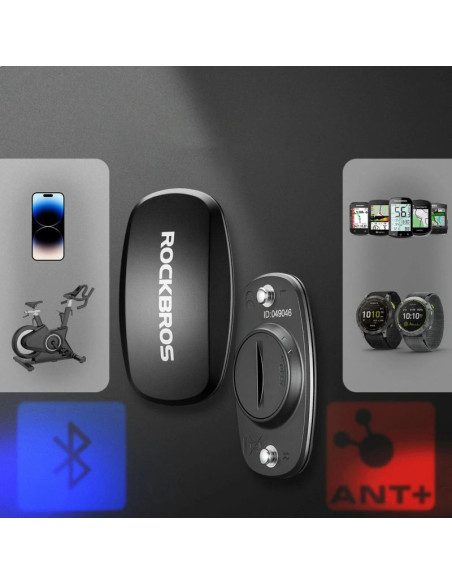 Pas do pomiaru tętna rockbros hrm812 bluetooth ant+ ip67 - czarny