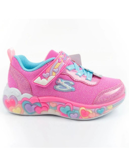 Skechers buty sportowe dziecięce s lights led dla dziewczynki na rzep