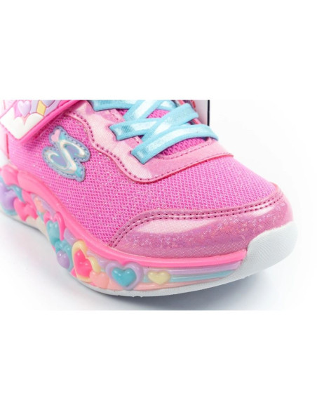 Skechers buty sportowe dziecięce s lights led dla dziewczynki na rzep