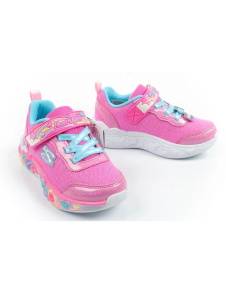 Skechers buty sportowe dziecięce s lights led dla dziewczynki na rzep