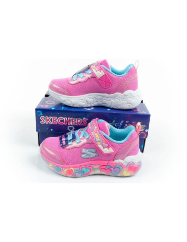 Skechers buty sportowe dziecięce s lights led dla dziewczynki na rzep