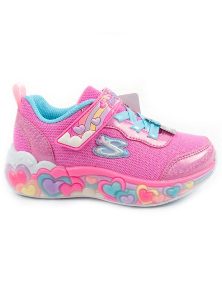 Skechers buty sportowe dziecięce s lights led dla dziewczynki na rzep