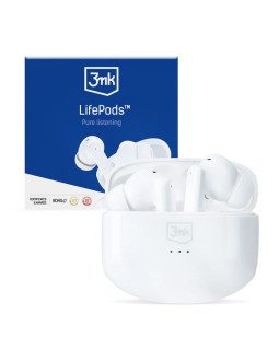 Słuchawki 3mk lifepods douszne bezprzewodowe bluetooth 5.3 anc - białe