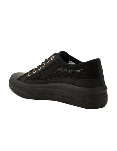 Lee cooper buty damskie sportowe trampki czarne platforma koronkowe