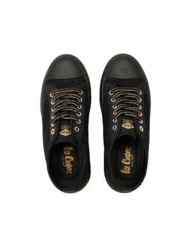 Lee cooper buty damskie sportowe trampki czarne platforma koronkowe