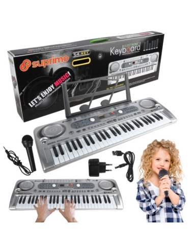 Suprimo 824 usb - keyboard z mikrofonem do nauki gry, przeznaczony dla dzieci