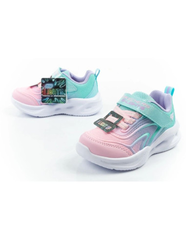 Skechers buty sportowe dziecięce color breeze led dla dziewczynki turkusowe