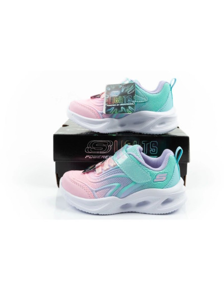 Skechers buty sportowe dziecięce color breeze led dla dziewczynki turkusowe