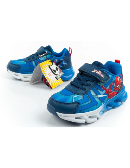 Leomil buty sportowe dziecięce sneakersy spiderman lekkie na rzep led niebieskie