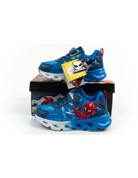 Leomil buty sportowe dziecięce sneakersy spiderman lekkie na rzep led niebieskie