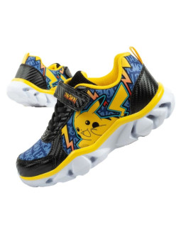 Leomil buty sportowe dziecięce sneakersy pokemon lekkie na rzep led czarne żółte