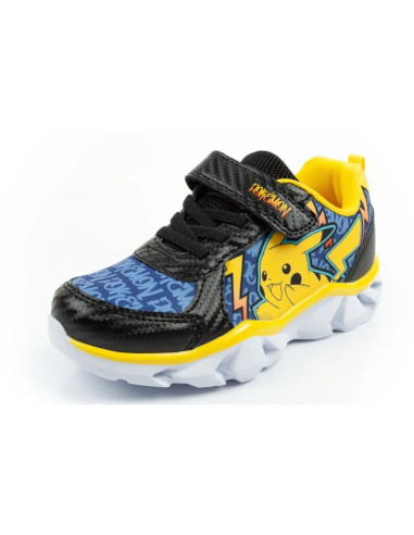 Leomil buty sportowe dziecięce sneakersy pokemon lekkie na rzep led czarne żółte