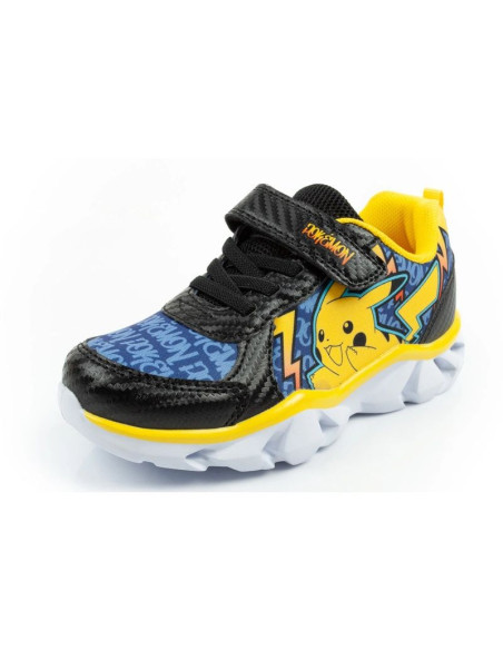 Leomil buty sportowe dziecięce sneakersy pokemon lekkie na rzep led czarne żółte