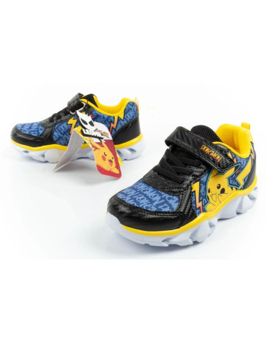 Leomil buty sportowe dziecięce sneakersy pokemon lekkie na rzep led czarne żółte