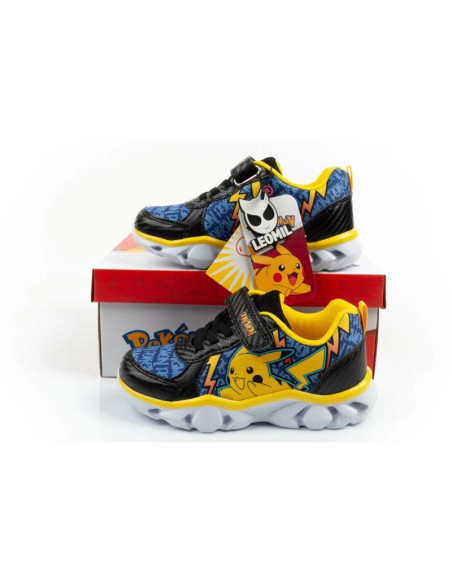 Leomil buty sportowe dziecięce sneakersy pokemon lekkie na rzep led czarne żółte