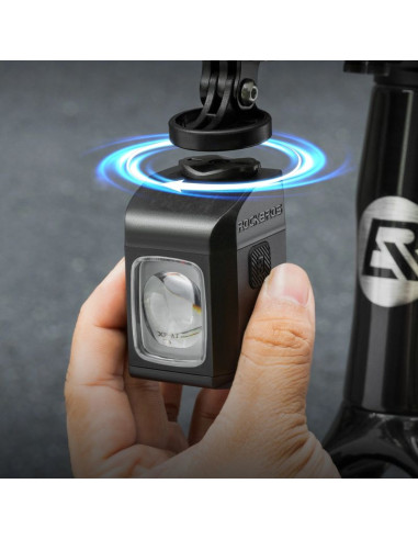 Lampka rowerowa rockbros m8 1600lm przednia z pilotem 10m akumulatorowa 4000 mah - czarna