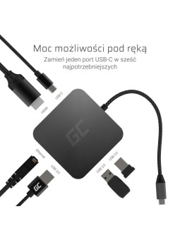 Green cell adapter, przejściówka hub usb-c 6w1 2