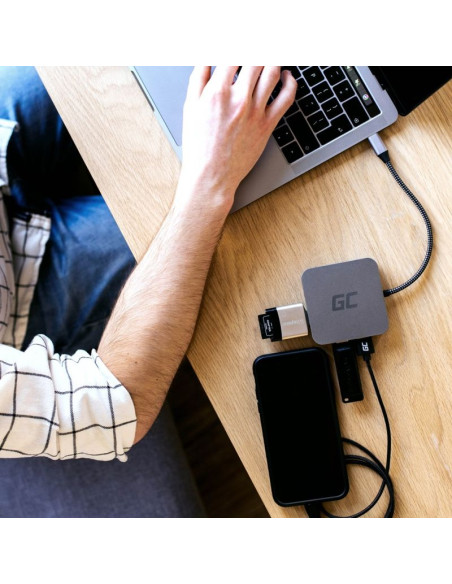 Green cell adapter, przejściówka hub usb-c 6w1