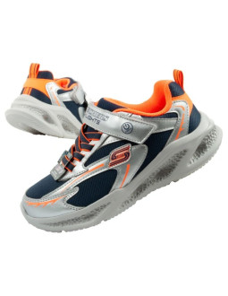 Skechers  buty sportowe dziecięce glow strider led dla chłopca srebrne