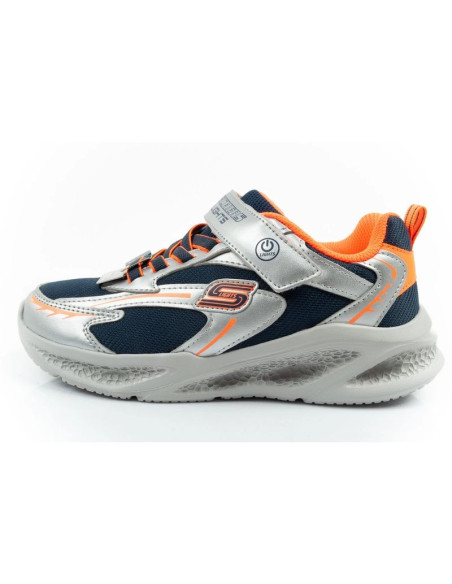 Skechers  buty sportowe dziecięce glow strider led dla chłopca srebrne