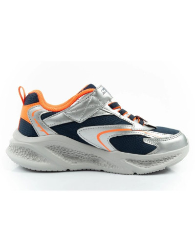 Skechers  buty sportowe dziecięce glow strider led dla chłopca srebrne