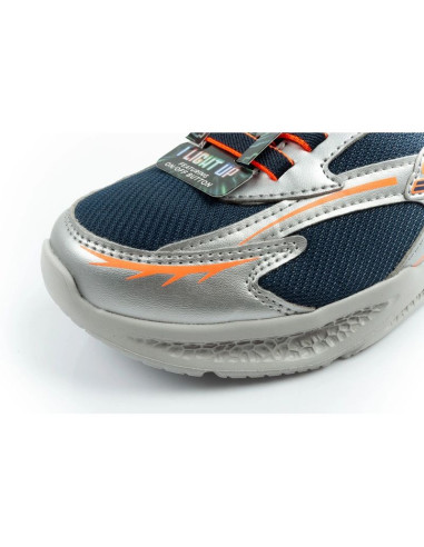 Skechers  buty sportowe dziecięce glow strider led dla chłopca srebrne