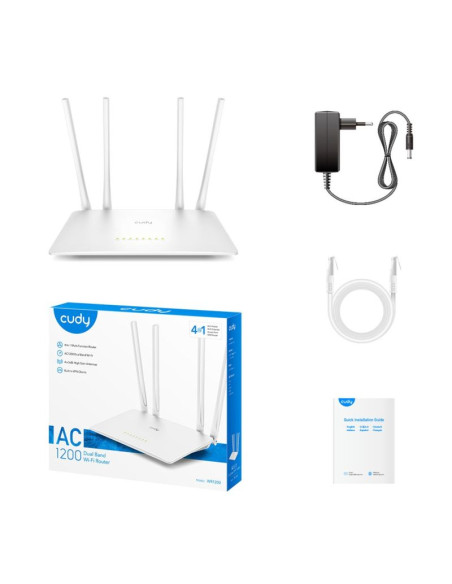 Router cudy wr1200 lan 10/100 ac1200 dual band wifi mesh