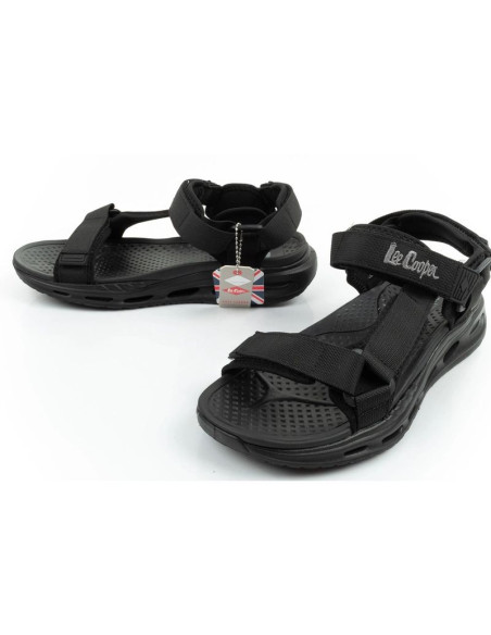 Lee cooper buty męskie sandały na rzepy na lato czarne lekkie