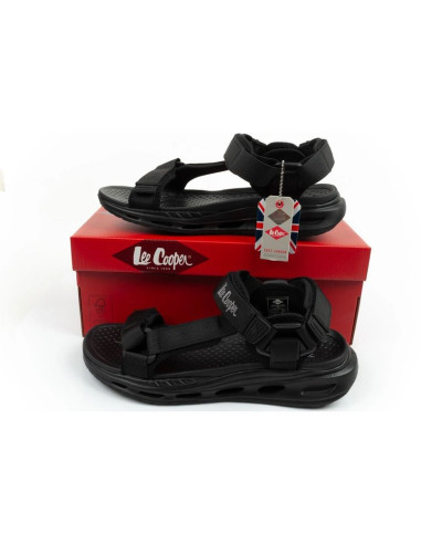Lee cooper buty męskie sandały na rzepy na lato czarne lekkie