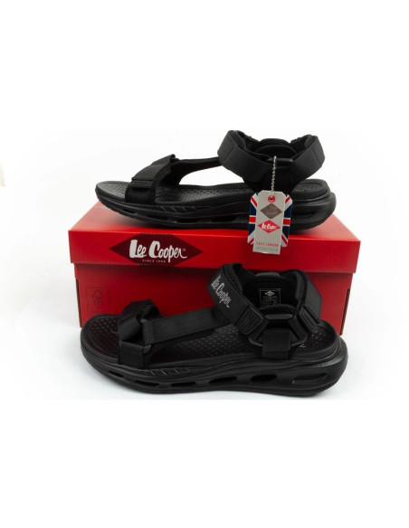 Lee cooper buty męskie sandały na rzepy na lato czarne lekkie