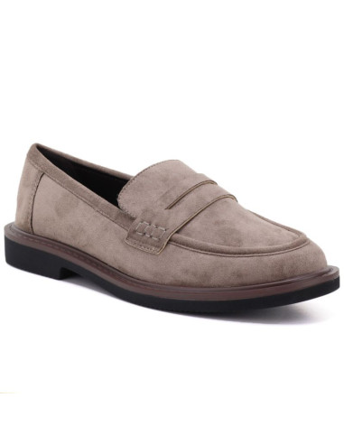 Półbuty damskie lordsy zamszowe beżowe vinceza 62335