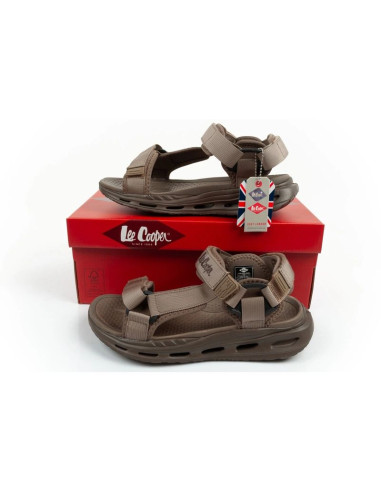 Lee cooper buty męskie sandały na rzepy na lato na plażę lekkie zielone