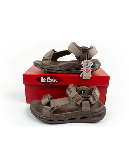 Lee cooper buty męskie sandały na rzepy na lato na plażę lekkie zielone