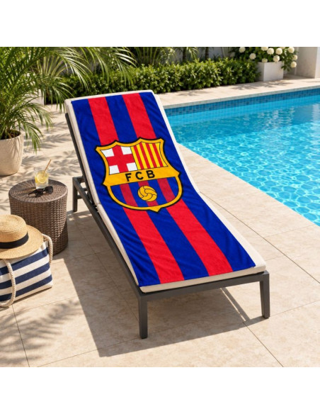 Fc barcelona ręcznik plażowy 100x180 cm bawełna 118570