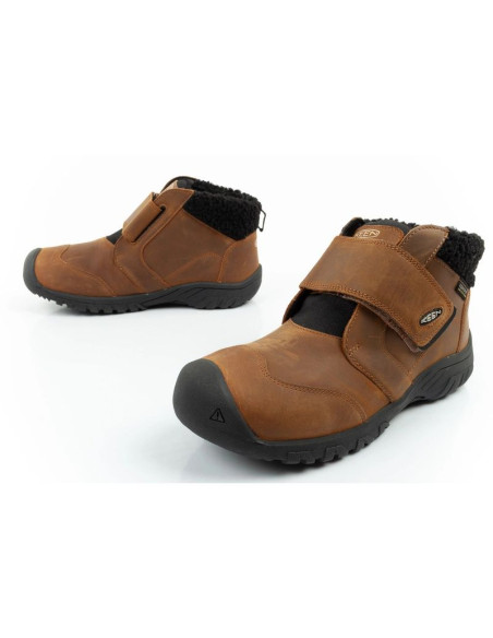 Keen buty zimowe dziecięce za kostkę junior kootenay wodoodporne brązowe